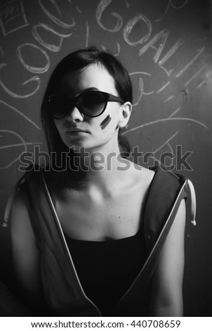 Similar – Image, Stock Photo mafiosa. Woman Sunglasses