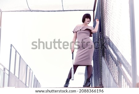 Similar – Young girl posing outdoor