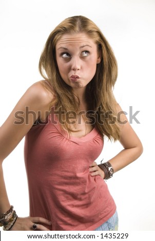 cute girl with humorous expression