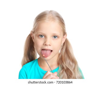 Cute Girl Logopedic Probe Speech Correction Stock Photo 720103951 ...