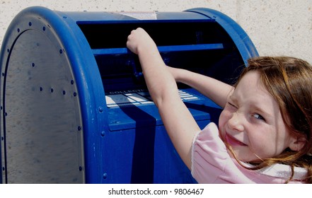 Cute Girl Mailing Letter