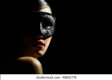 Cute Girl In Masquerade Mask