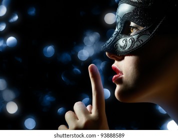 Cute Girl In Masquerade Mask