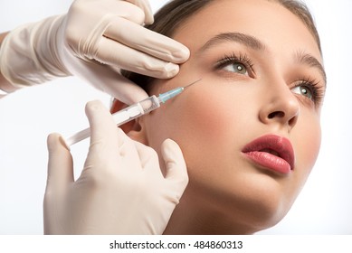 Cute Girl Receiving Hyaluronic Acid Treatment