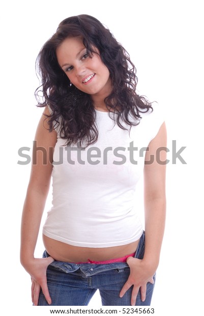 Cute Girl Sexy Pose Isolated Stock Photo Edit Now