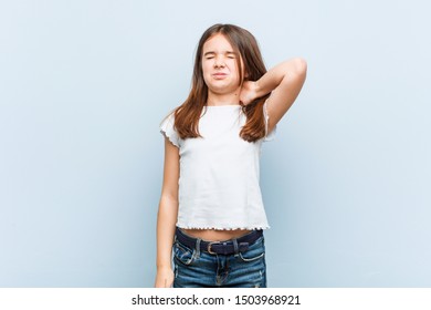 Cute Girl Suffering Neck Pain Due To Sedentary Lifestyle.