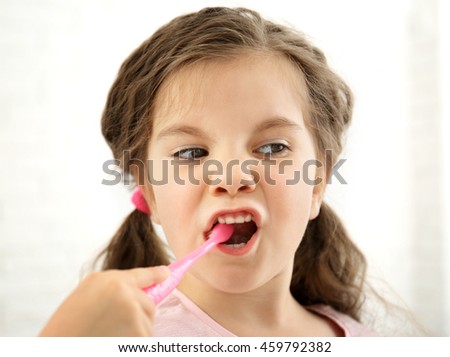 Similar – Image, Stock Photo Cheeky! Toddler, Girl, Food, Sun hat