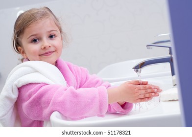 Cute Girl Washing Hands Stock Photo 51178321 | Shutterstock