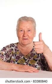 Cute Granny Posing Table On White Stock Photo 83380840 | Shutterstock