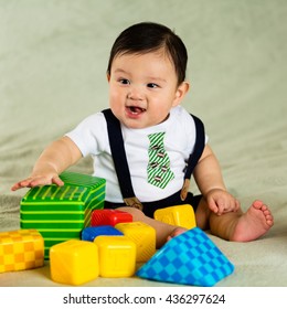 Cute Hispanic Baby Boy Portrait.