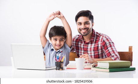 Cute Indian Boy Father Male Tutor Stock Photo 1825419506 | Shutterstock