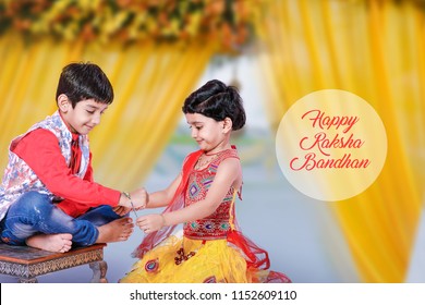 Cute Indian Brother Sister Celebrating Raksha Stock Photo 1152607229 ...