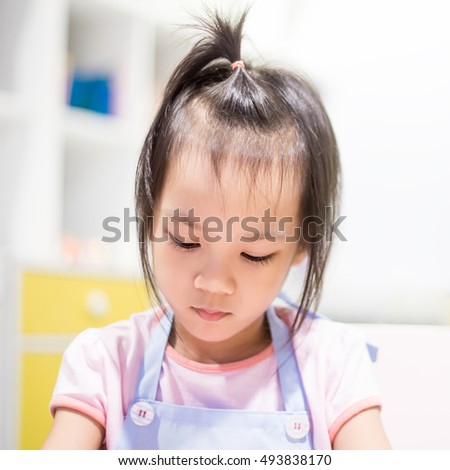 Cute Japanese Baby Girl Kitchen Apron Stock Photo Edit Now