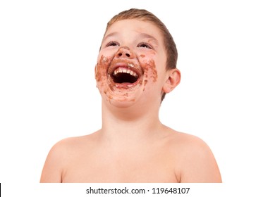 Cute Kid With Chocolate On His Face