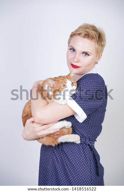 Cute Kind Woman Short Hair Pinup Stock Photo Edit Now 1418516522