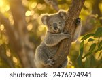 cute koala on tree branch australia wildlife 