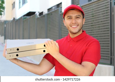 Cute Latin Pizza Delivery Guy 