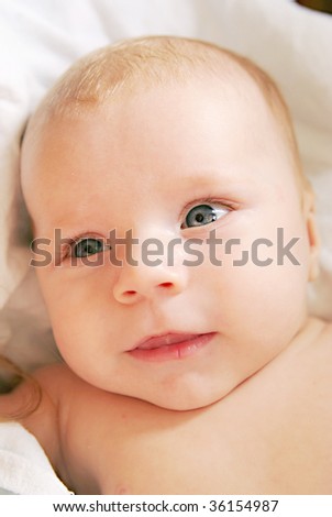 Cute laughing newbornbaby