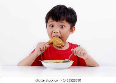 Cute Little Asian Boy Red Shirt Stock Photo 1485528530 