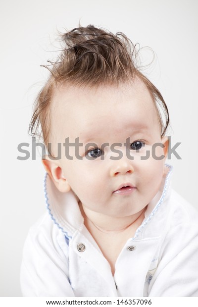 Cute Little Baby Boy Fancy Haircut Stock Photo Edit Now 146357096