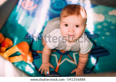 Similar – Image, Stock Photo Cute boy happiness having bath