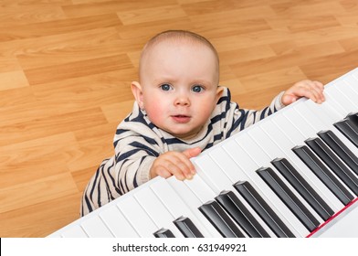 Cute Little Baby Plays Piano Home Stock Photo 631949921 | Shutterstock