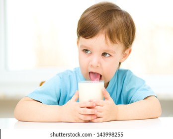 Cute Little Boy Dipping His Tongue Stock Photo (edit Now) 144978091