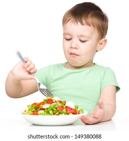 Cute Little Boy Eats Vegetable Salad Stock Photo 140244949 | Shutterstock