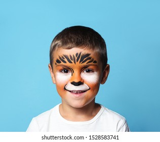 Cute Little Boy Face Painting On Stock Photo 1528583741 