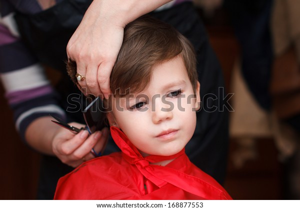 Cute Little Boy Haircut Royalty Free Stock Image