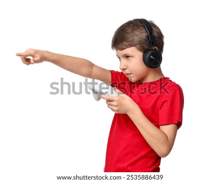 Similar – Image, Stock Photo surprised boy with a blackboard