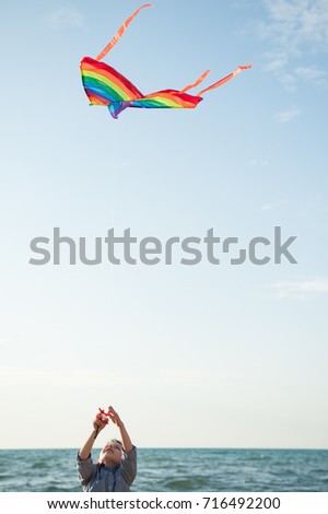 Similar – Image, Stock Photo Father and son playing in the park