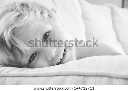 Similar – kid girl relaxing at home in weekend morning