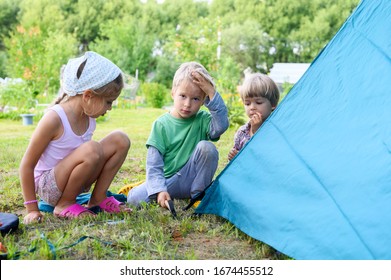 Cute Little Boys Girl Toddlers Help Stock Photo 1674455512 