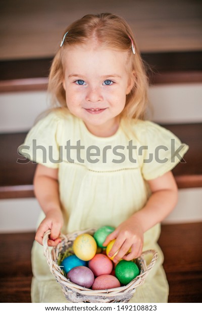 Cute Little Child Girl Blonde Hair Stock Photo Edit Now 1492108823