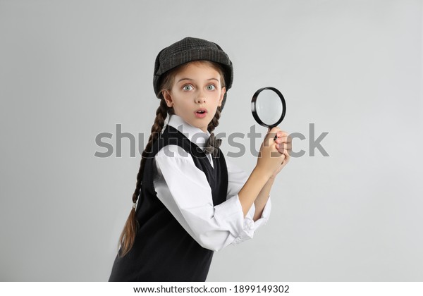 Cute Little Detective Magnifying Glass On Stock Photo (Edit Now) 1899149302