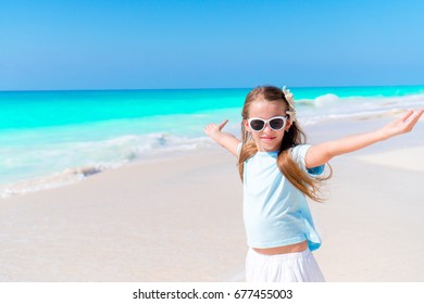 Adorable Little Girl Beach Having Fun Stock Photo (Edit Now) 1107882437