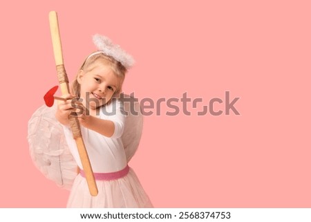 Similar – Image, Stock Photo lovely cute little girl playing outdoors at sunset, walking and having fun, happy childhood. summer sunny holiday