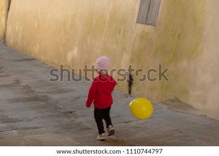 Image, Stock Photo First contact with chewing gum machine