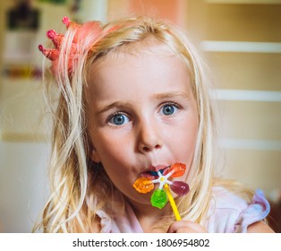 Cute Little Girl Eating Lollipop Little Stock Photo (Edit Now) 1806954808