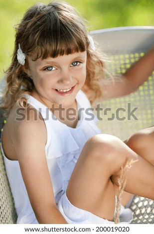 Similar – happy child girl playing at home in cozy weekend morning