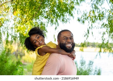 Cute Little Girl Getting Piggyback Ride Stock Photo 2186916949 ...