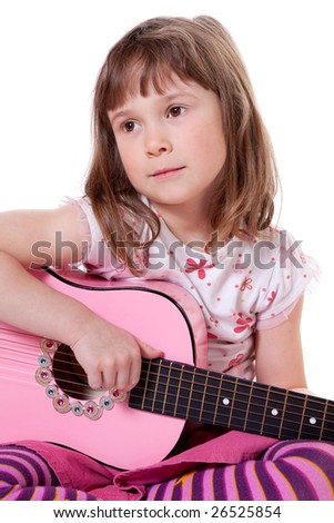 Similar – Image, Stock Photo Girl with a guitar in the green grass