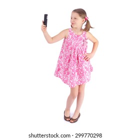 Cute Little Girl Making Selfie