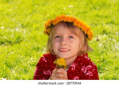 Cute Little Girl Making Wish Stock Photo 28770934 