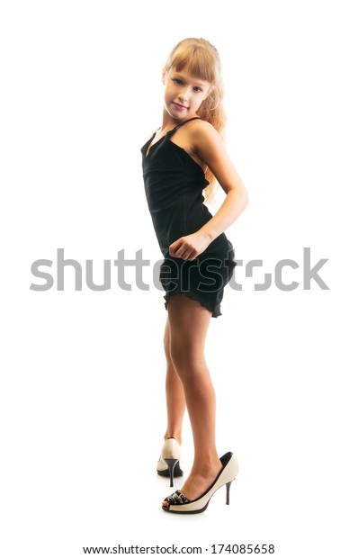 little girl in high heels