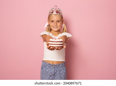 Cute Little Girl Princes Crone Holding Stock Photo 2040897671 ...