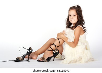 little girl with high heels