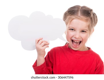 Cute Little Girl White Blank Stock Photo 306447596 | Shutterstock