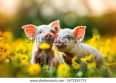 Foto Bild Kleine Ferkel im Stroh